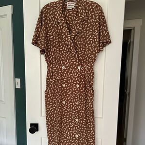 Vintage Brown Silk Women's Dress